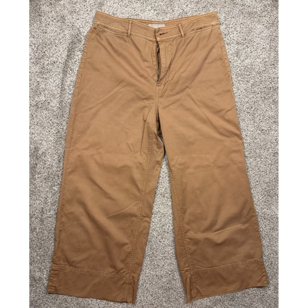 Everlane Wide Leg Crop Pants Size 12 High Rise Cotton Twill Casual